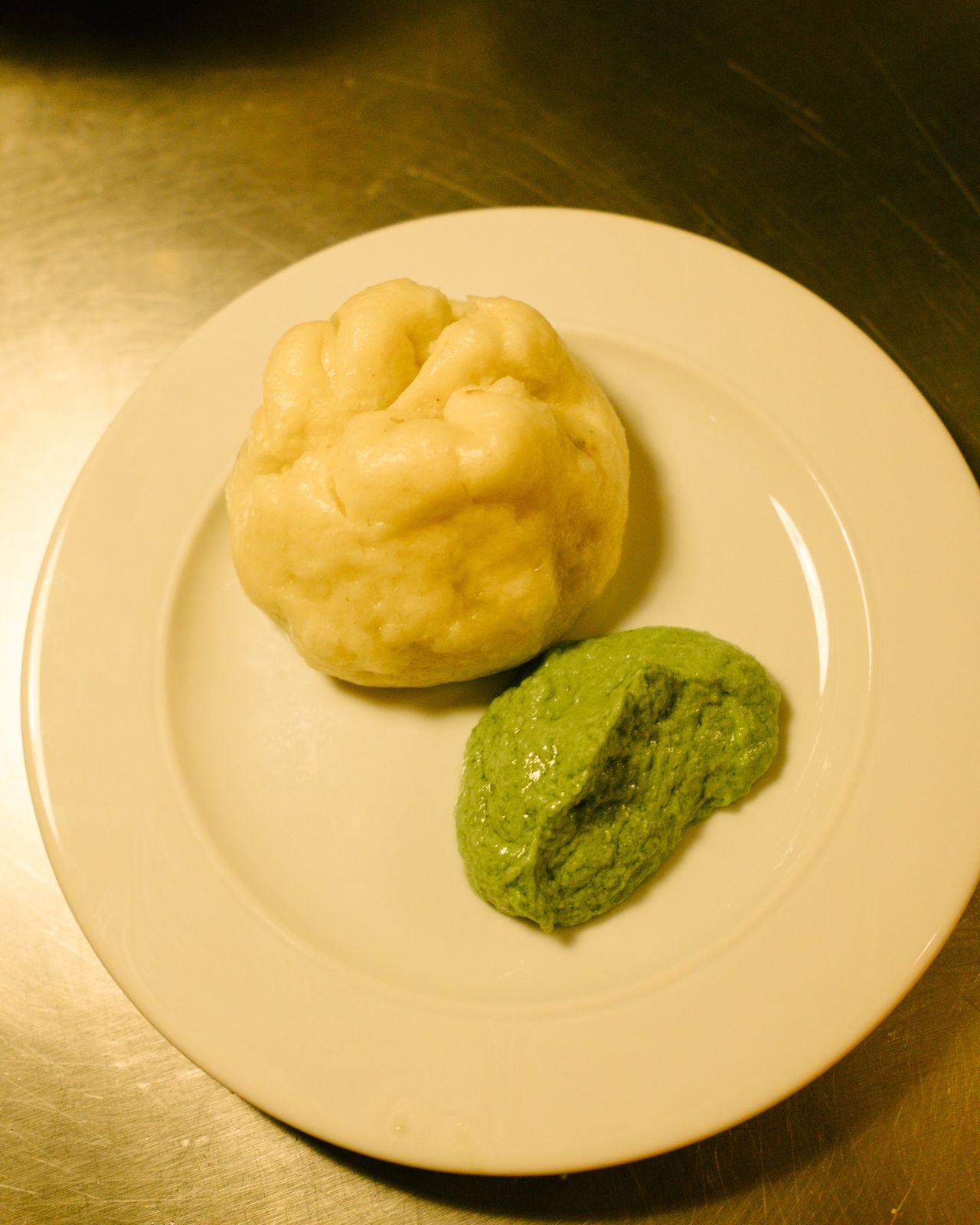 Plated dish under direct flash