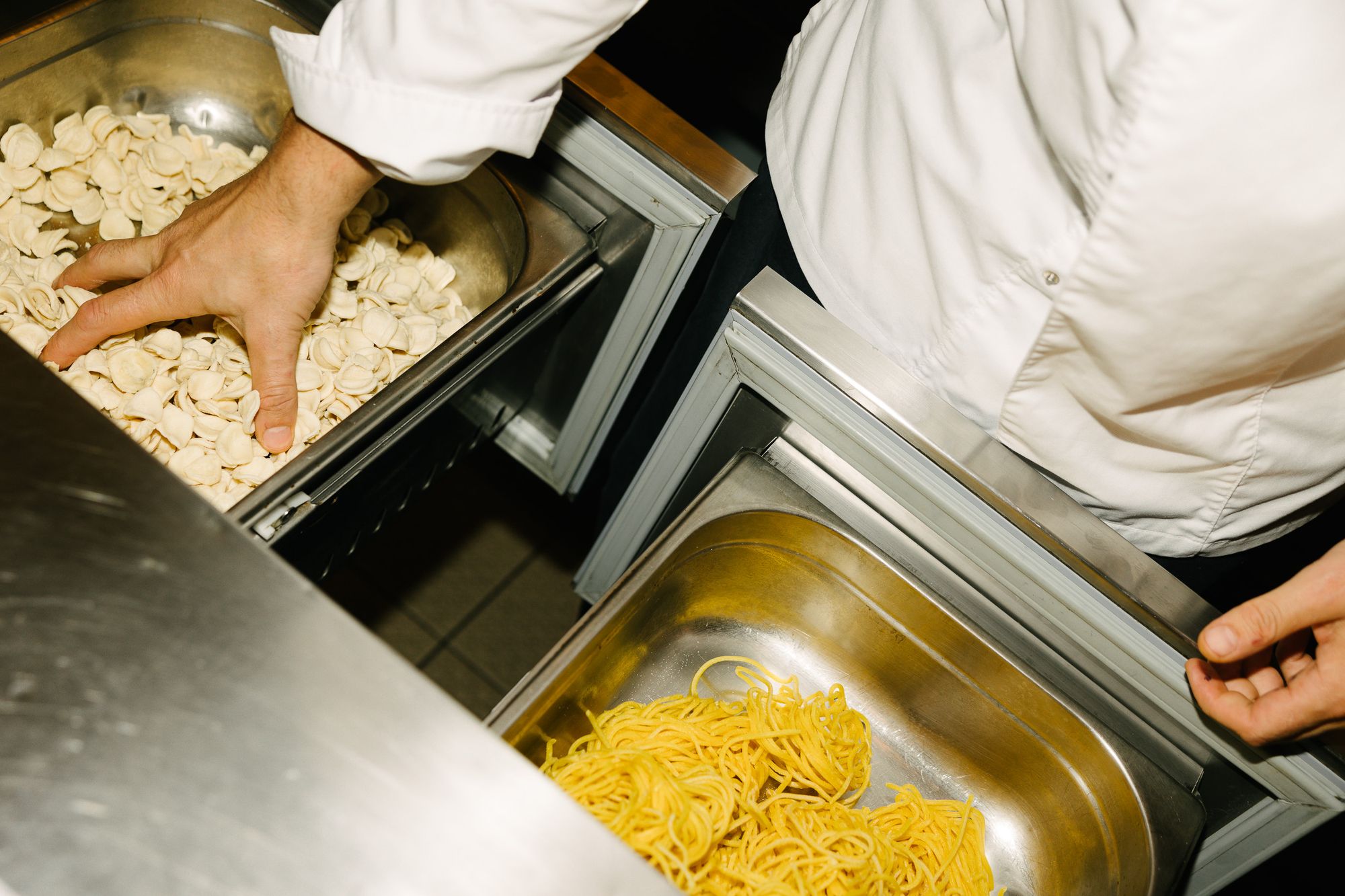 Hands at work on the pass